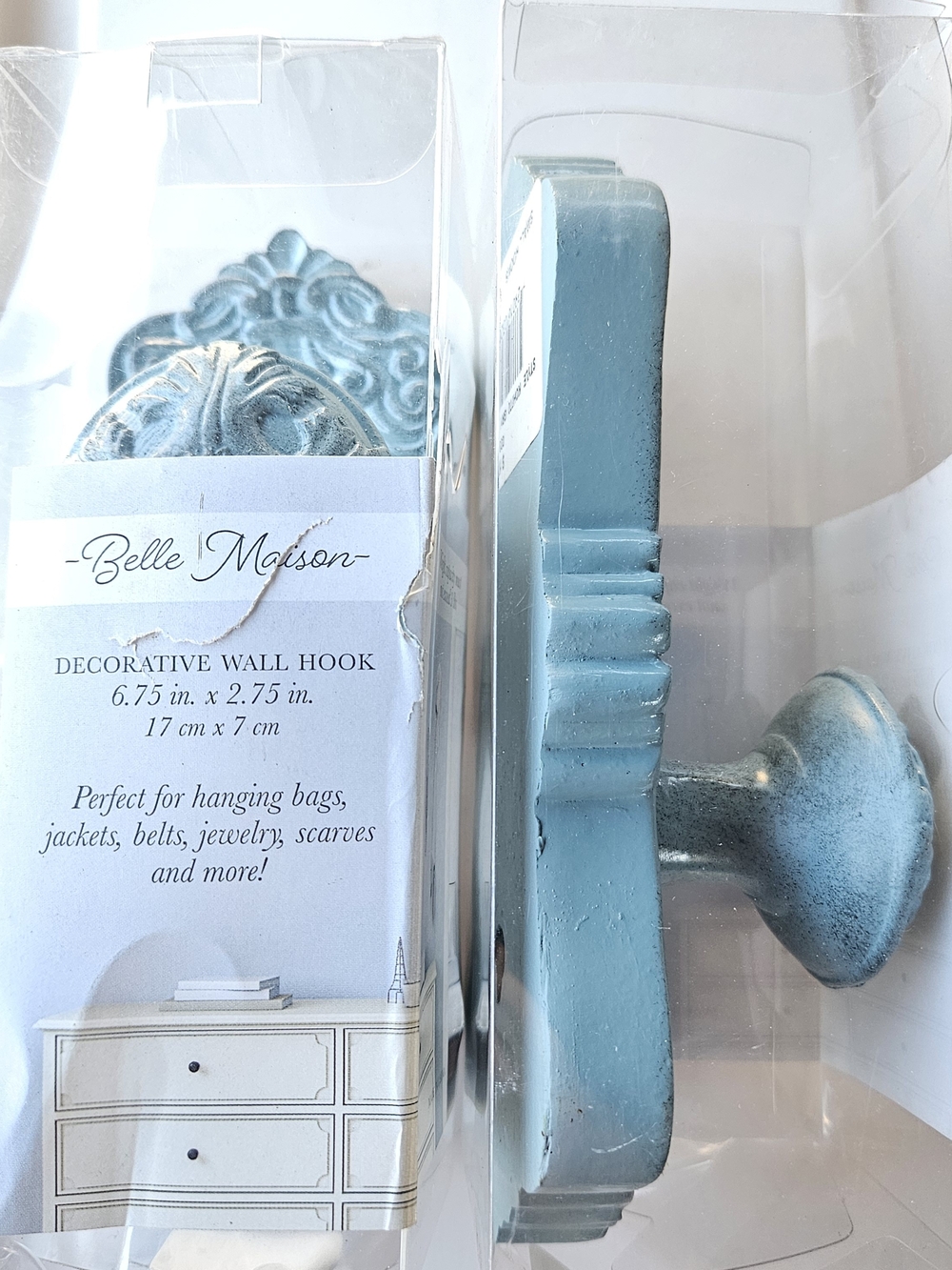 Set Of 2 Blue Decorative Wall Hooks